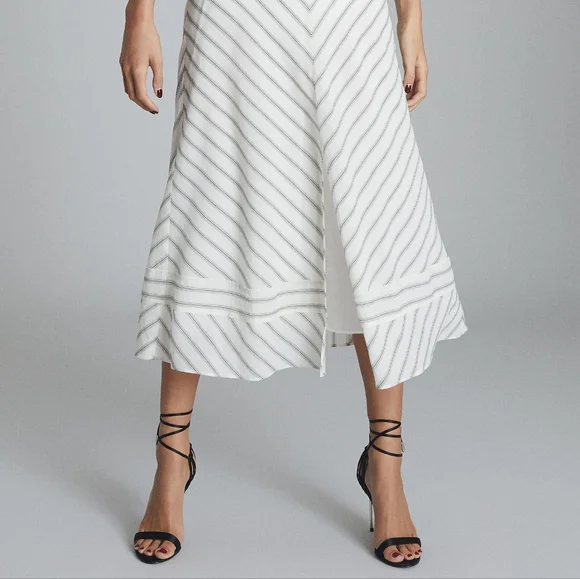 NWT REISS | Bea Striped Midi Dress (no belt) - Picture 4 of 10